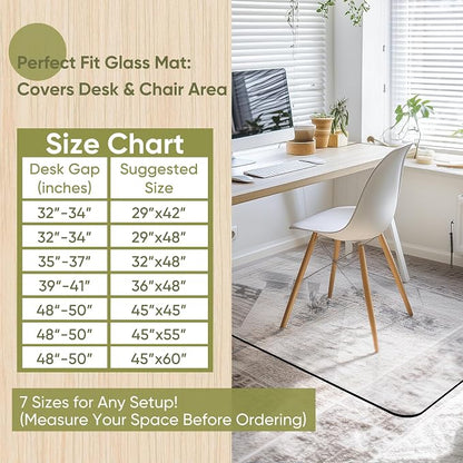 Office Chair Mat for Carpet & Hardwood, Upgraded 32" x 48" Dual Use Tempered - Image 7