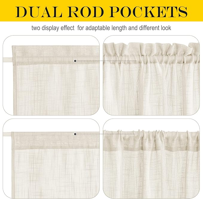 NICETOWN Beige Sidelight Door Curtain 72 Inches Long - Image 5