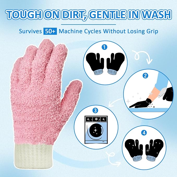 MIG4U Microfiber Dusting Gloves House Cleaning Glove - Image 3
