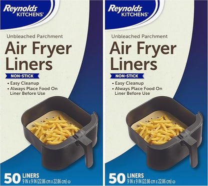 Reynolds Kitchens Air Fryer Liners Disposable, Unbleached Parchment Paper Sheets by ReynoldsConsumerProducts