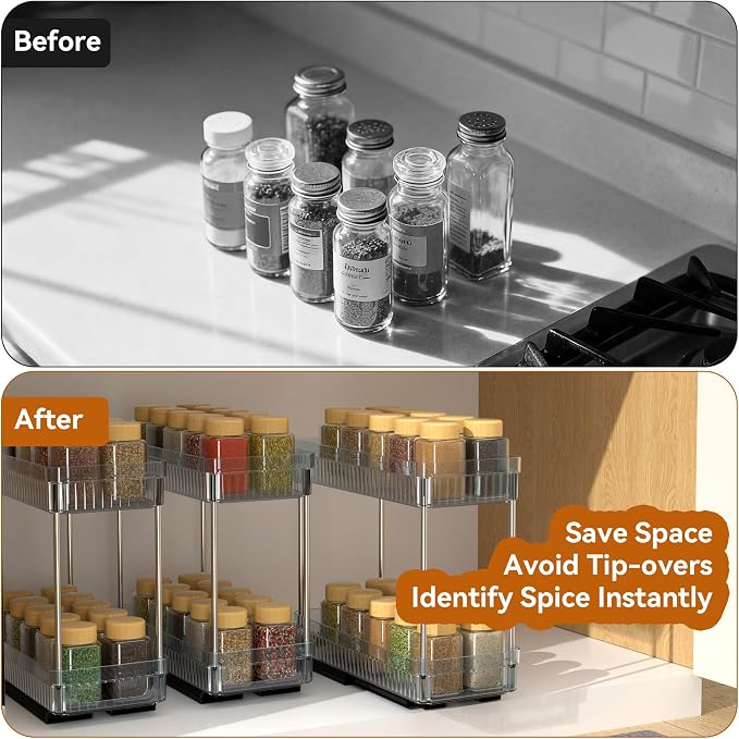 DABIGE 2 Pack Pull Out Spice Rack Organizer - Image 8
