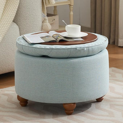 24Inch Round Storage Ottoman - Image 7