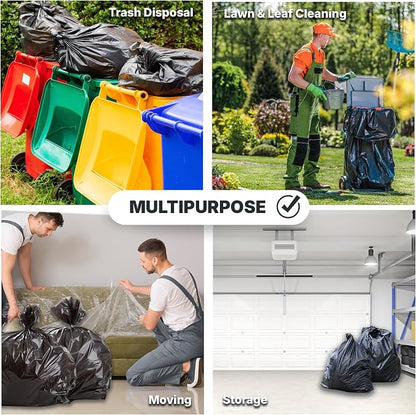 33 Gallon Trash Bags, 30 Micron Heavy Duty Pure LDPE Garbage Can Liners - Image 5