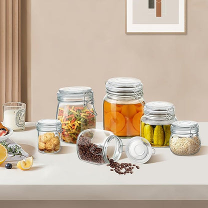 Glass Food Storage Jars with Airtight Lids 34 oz Square 4 Pack Kitchen Storage - Image 6