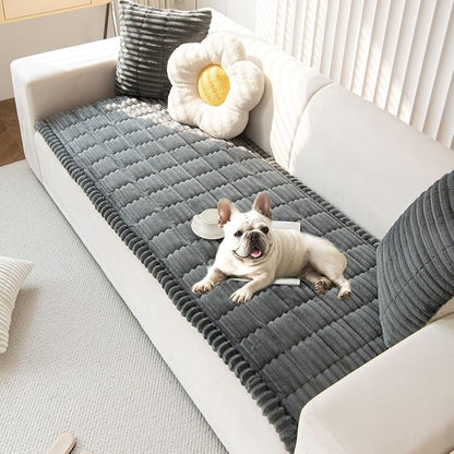 OTOB Couch Covers for 3 Cushion Sofa Pet Friendly, Plush Fuzzy Non Slip Sofa by OTOB