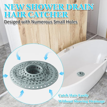 Shower Hair Drain Catcher, Silicone Bathtub Drain Hair Catcher Strainer - Image 2