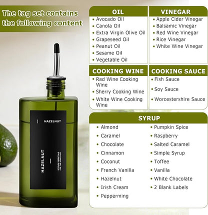 R DRURLCD Green Glass Olive Oil Dispenser, 16.9oz/500ml Curved Cooking Oil and - Image 7