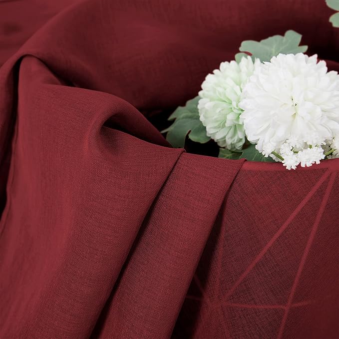 Tollpiz Sheer Curtain Linen Textured Living Room Curtains Sheer Light Filtering - Image 6