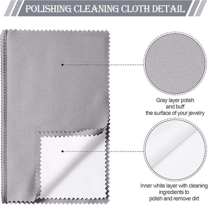 8 Pieces Large Jewelry Polishing Cloth Set Cleaning Cloths Silver Polishing - Image 3