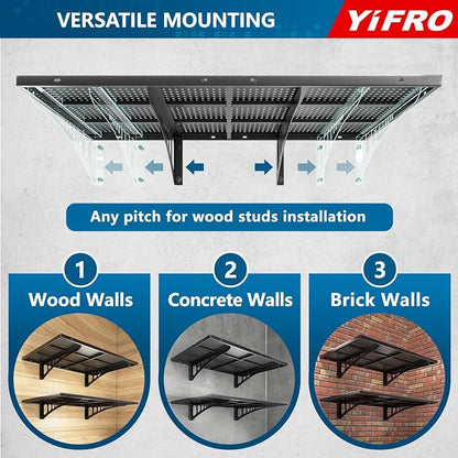 4-Pack 2x3ft Heavy Duty Garage Wall Shelving, 1000 lbs Load Capacity, Garage - Image 5