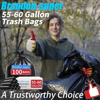 Brandon-super 55-60 Gallon Trash Bags, Sturdy & Tear-Resistant Commercial Can - Image 5