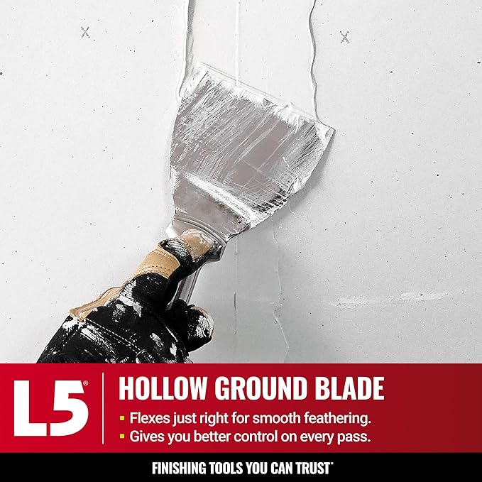 8" All Stainless Steel Joint Knife - LEVEL5 | Professional Grade Putty Blade, Premium Polished All-Metal, Precision Ground Edge, Ergonomic, Corrosion Resistant | 5-408
