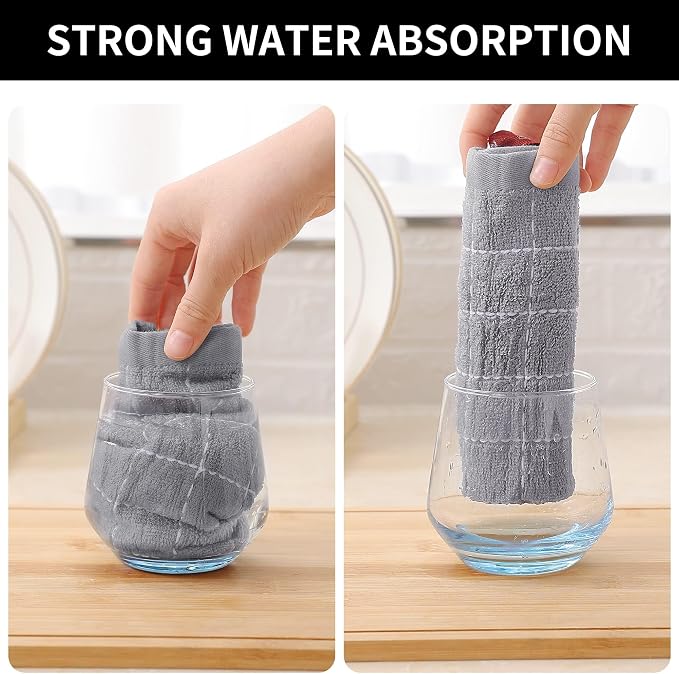 Homaxy 100% Cotton Terry Kitchen Dish Cloths, Ultra Soft and Absorbent Dish - Image 3