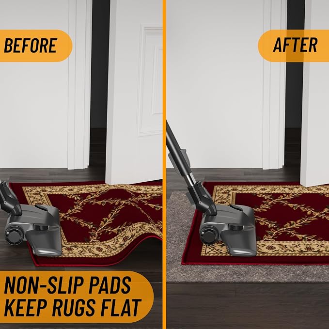 Ottomanson 2' x 3' Non-Slip Rug Pad Gripper 1/4 Inch Thick Dual Surface Felt + - Image 3