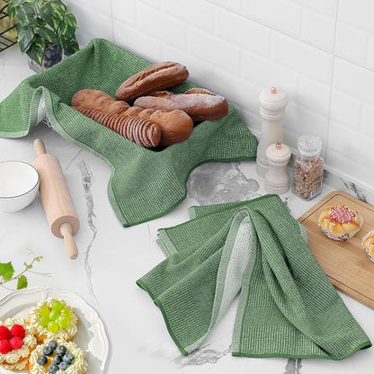Homaxy Premium Kitchen Towels, Large Cotton Kitchen Hand Towels, Flat and Terry - Image 6