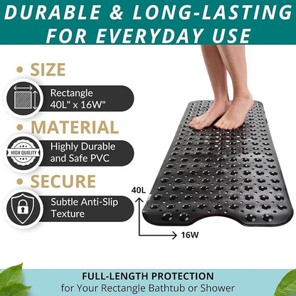 ENKOSI Bath Mat – 40 x 16 Inch Extra Long Non Slip Bathtub Mat – Anti Slip - Image 3