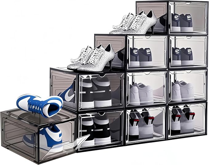 8 Pack Shoes Box Display Case Thicken Shoe Organizer Stackable Boxes - Image 7