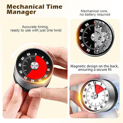 Premium Mechanical Kitchen Timer, No Battery Required, Magnetic Base, Twist - Image 5