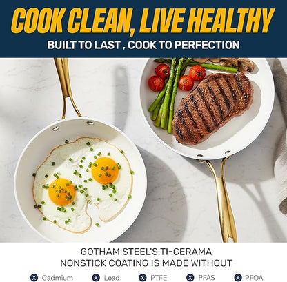 Gotham Steel 12 Pc Ceramic Cookware Set Nonstick, Ceramic Pots and Pans Set Non - Image 4