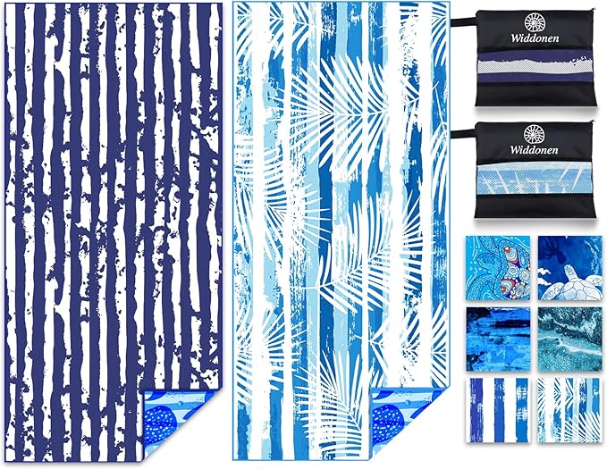 Lightweight Thin Microfiber Beach Towel Sand Free Quick Dry Absorbent Compact Soft Pool Swim Travel Towels Extra Large Oversized Beach Accessories Packable Essentials Stuff Gifts for Adult