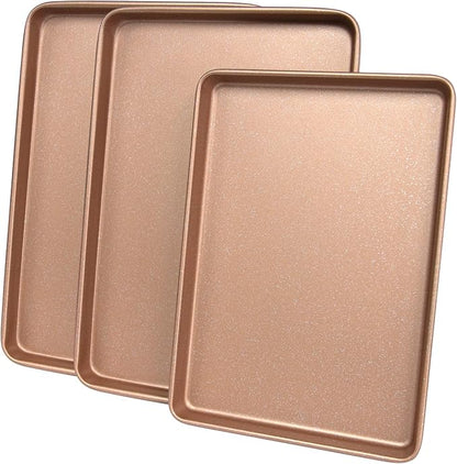 casaWare 3pc Ultimate Commercial Weight Cookie Sheet Set, Two 15 x 10-Inch Pans - Image 2