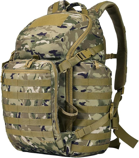 52L Tactical Backpack Military Molle Assault Pack - 3 Day Bugout Survival Rucksack, Hydration Compatible,Camo