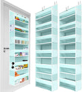 HOMELUX THEORY 2 PC Heavy Duty Over the Door Organizer 55x14x6.7, 6 Large Front & 12 Side Pockets, Hanging Storage Closet Door Organizer for Bedroom, Bathroom and Baby Nursery Storage (Baby Blue)