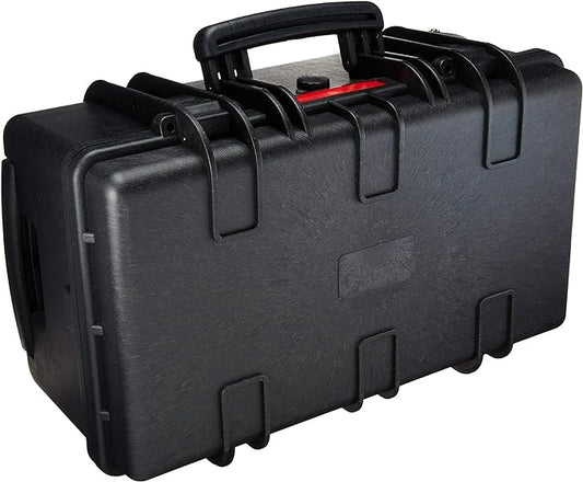Amazon Basics Hard Camera Case with Wheels, Large, Black, Solid, 22"L x 14"W x 9.8"H