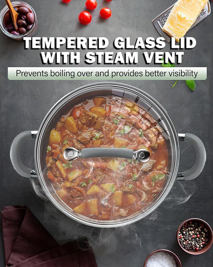 Cook N Home 5.5-Quart Sauce Pot Stainless Steel Stockpot - Image 6