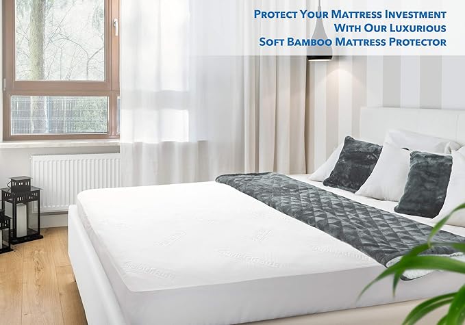 PlushDeluxe Premium Bamboo Mattress Protector – Full Size, Waterproof, & Ultra - Image 6