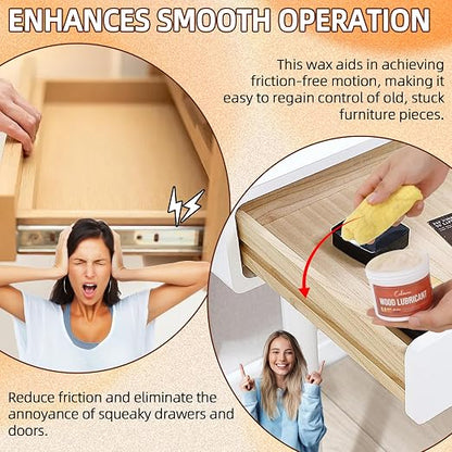 8.8oz Wood Wax for Home Projects, Door Hinge Lubricant, for Wood Drawer Slides - Image 4