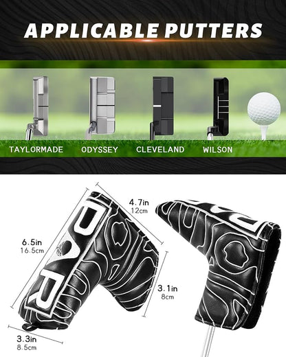 Big Teeth Golf Club Covers Full Set Driver Headcover Fairway Wood Hybrid Golf - Image 7