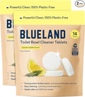 BLUELAND Toilet Bowl Cleaner Tablets, 2-Pack, 28 Count, Lemon Cedar, Plastic-Free, No Harsh Chemicals, Plant-Based