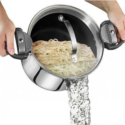GOTHAM STEEL 5 Qt Stainless Steel Stock Pot Multipurpose Pasta Pot by GothamSteel