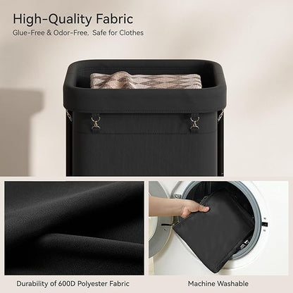 Laundry Basket with Wheels 150L/40Gal, Rolling Laundry Hamper with Steel Fram and Removable Washing Bag,Laundry Sorter Cart for Laundry Room,Hotel,Dorm,Black