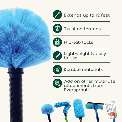 EVERSPROUT 1.5-to-3 Foot Cobweb Duster and Extension-Pole Combo | Hand Packaged - Image 2