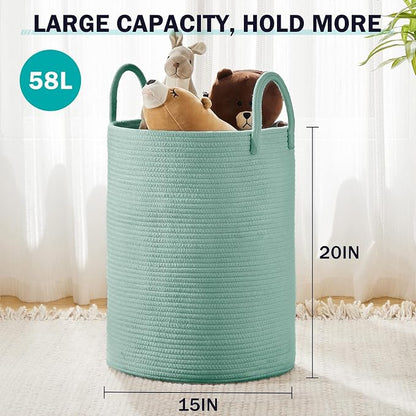 YOUDENOVA Laundry Hamper Basket, Woven 58L Tall Laundry Basket - Image 3