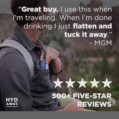 HYDAWAY 17oz Collapsible Water Bottle - BPA-Free, Leakproof, Lightweight, and Space-Saving - Perfect for Travel, Hiking, and Everyday Hydration