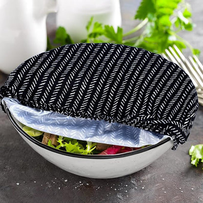 Patelai 10 Pcs Bowl Covers Reusable in 5 Size Stretch Cloth Fabric Elastic Food - Image 7