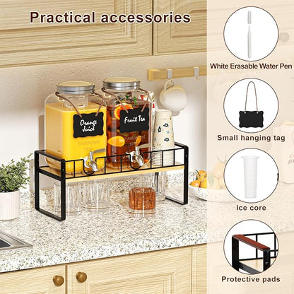 2-pack 1 Gallon Drink Dispenser, Glass Beverage Dispenser - Image 4