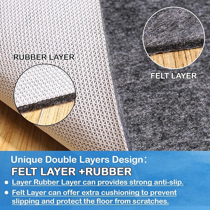 Non-Slip Rug Pads 2 x 20ft, 100% Waterproof Extra Large Area Rugs Non Skid Rug - Image 7