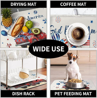 4th of July Drying Mat for Kitchen Counter 16 x 18 US Independence Day - Image 7