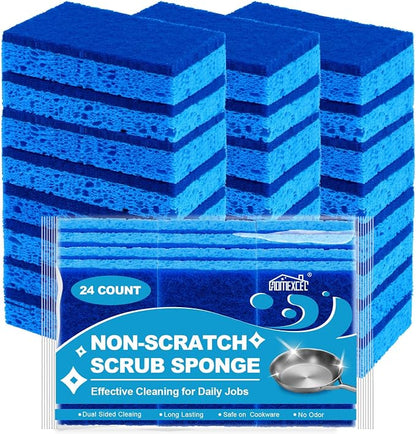 HOMEXCEL Sponges Kitchen 24pcs, Non-Scratch Scrub Dish Sponge Safe on Non-Stick by HOMEXCEL