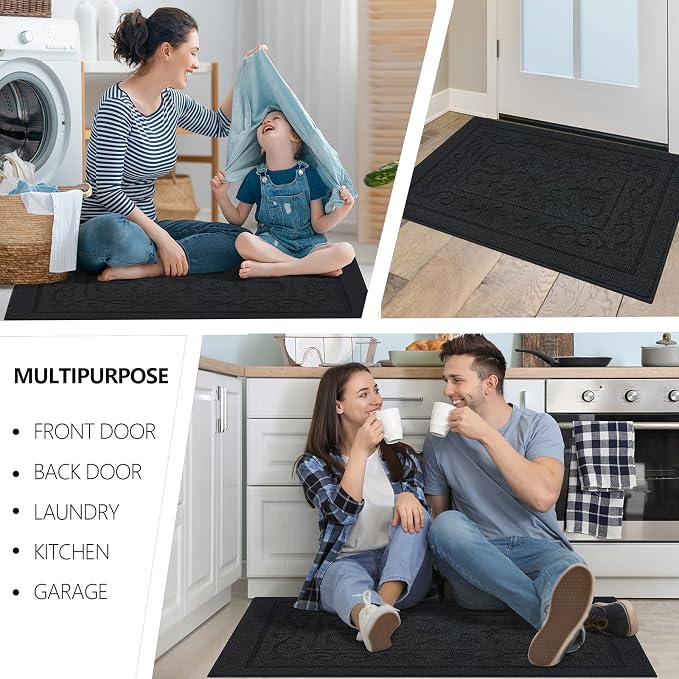 FONEYI Indoor Door Mat 20" x 32", Dirt Trapper Door Mats Non-Slip Entryway Rugs - Image 6