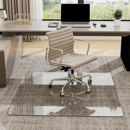 47" x 47" Tempered Glass -Glass Chair Mat, Heavy Duty Hard Floor Mat - Image 3