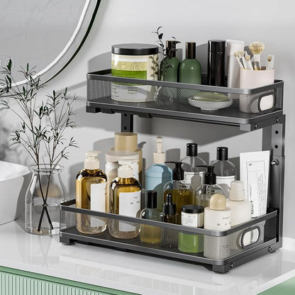 Under Sink Organizer 2 Pack, High Adjustable 2 Tier Under Sink Organizers and - Image 7