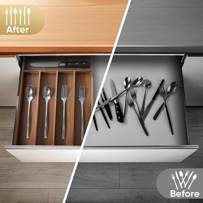 Silverware Organizer, 2 Pack 10 Inch Utensil Organizer Kitchen Drawer Organizer - Image 4