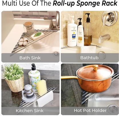 Roll Up Sponge Holder for Counter, Sink Organizer for Kitchen, Laundry Room - Image 5