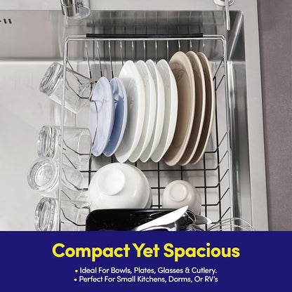 Dish Drying Rack Over The Sink Expandable to 24.5" Dish Drainer — Space-Saving - Image 6