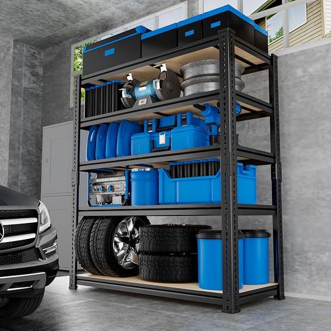 Garage Shelving, Storage Shelves Heavy Duty 2000 LBS Capacity, 5 Tier Adjustable Metal Organizer Wire Rack, 36" L x 18" W x 72" H Utility Shelf Unit for Kitchen Pantry